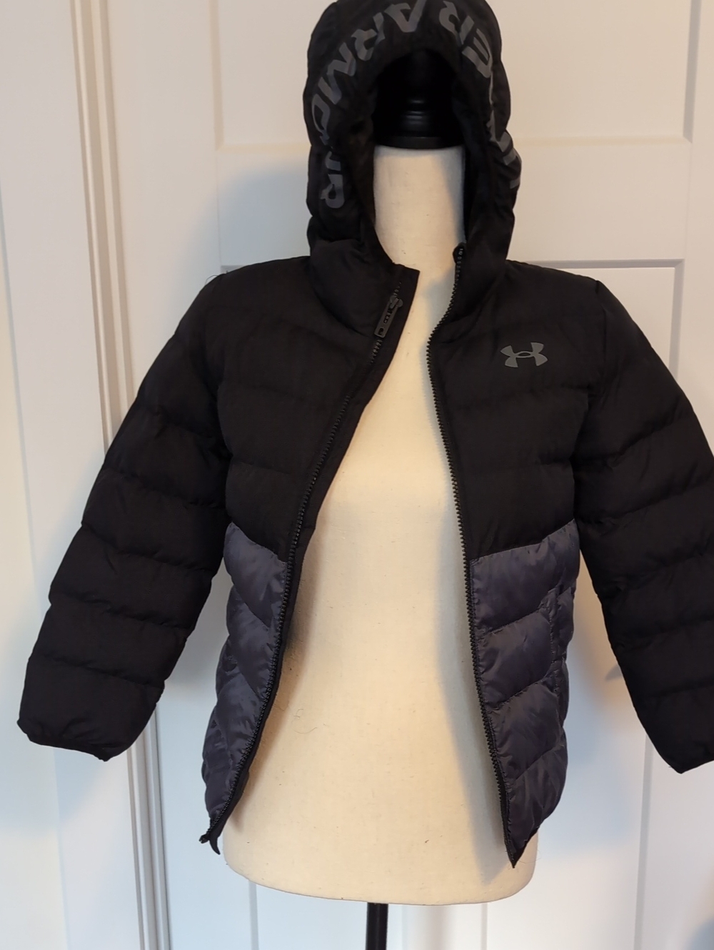 Under Armour Kids' Black & Charcoal Puffer Jacket with Hood